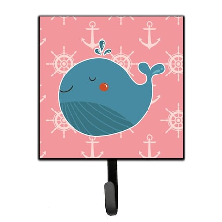 Carolines Treasures Whale on Pink Nautical Leash or Key Holder BB7160SH4